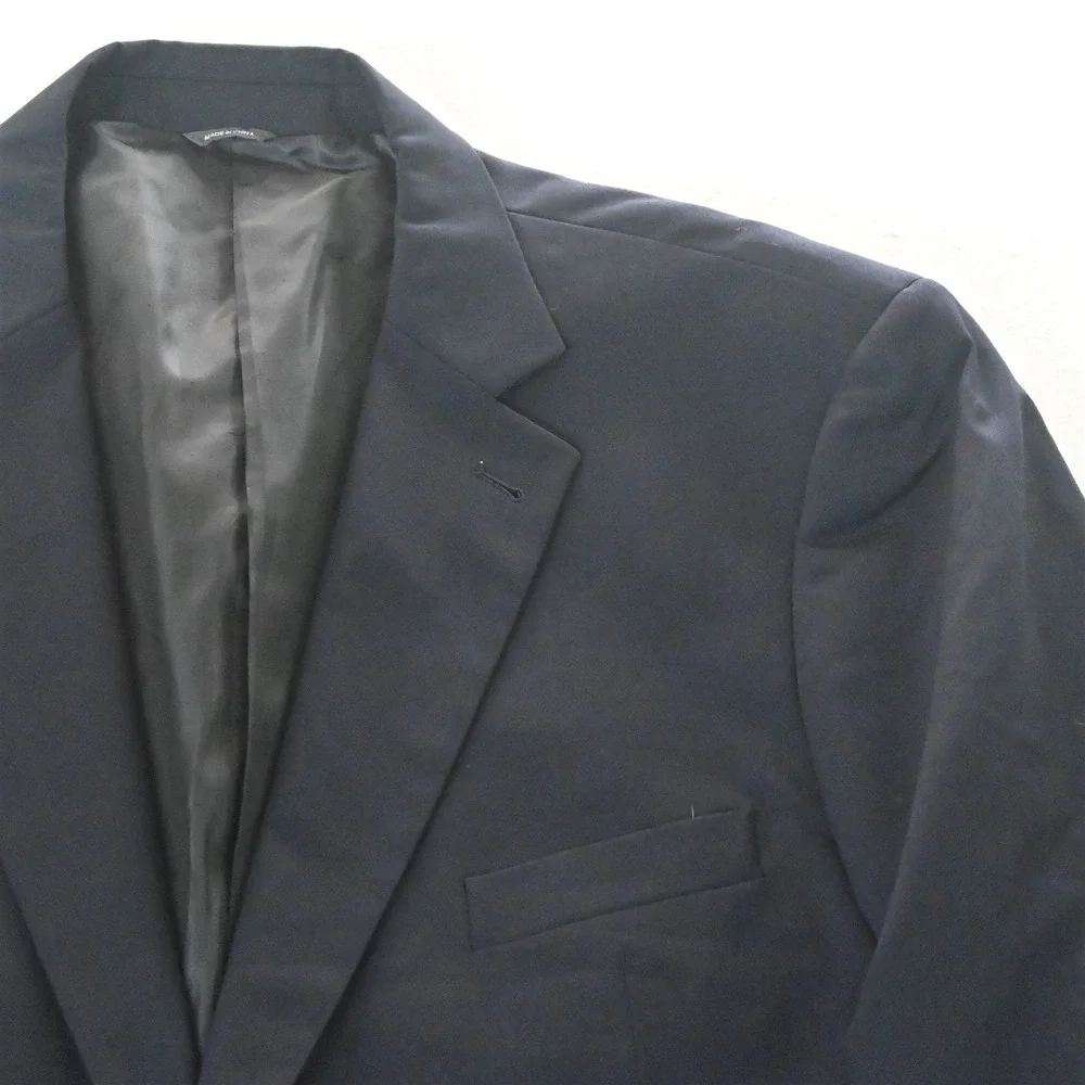 GS 52R Navy Blue Silver Button Wool Mens Blazer‎ Suit Jacket Sport Coat